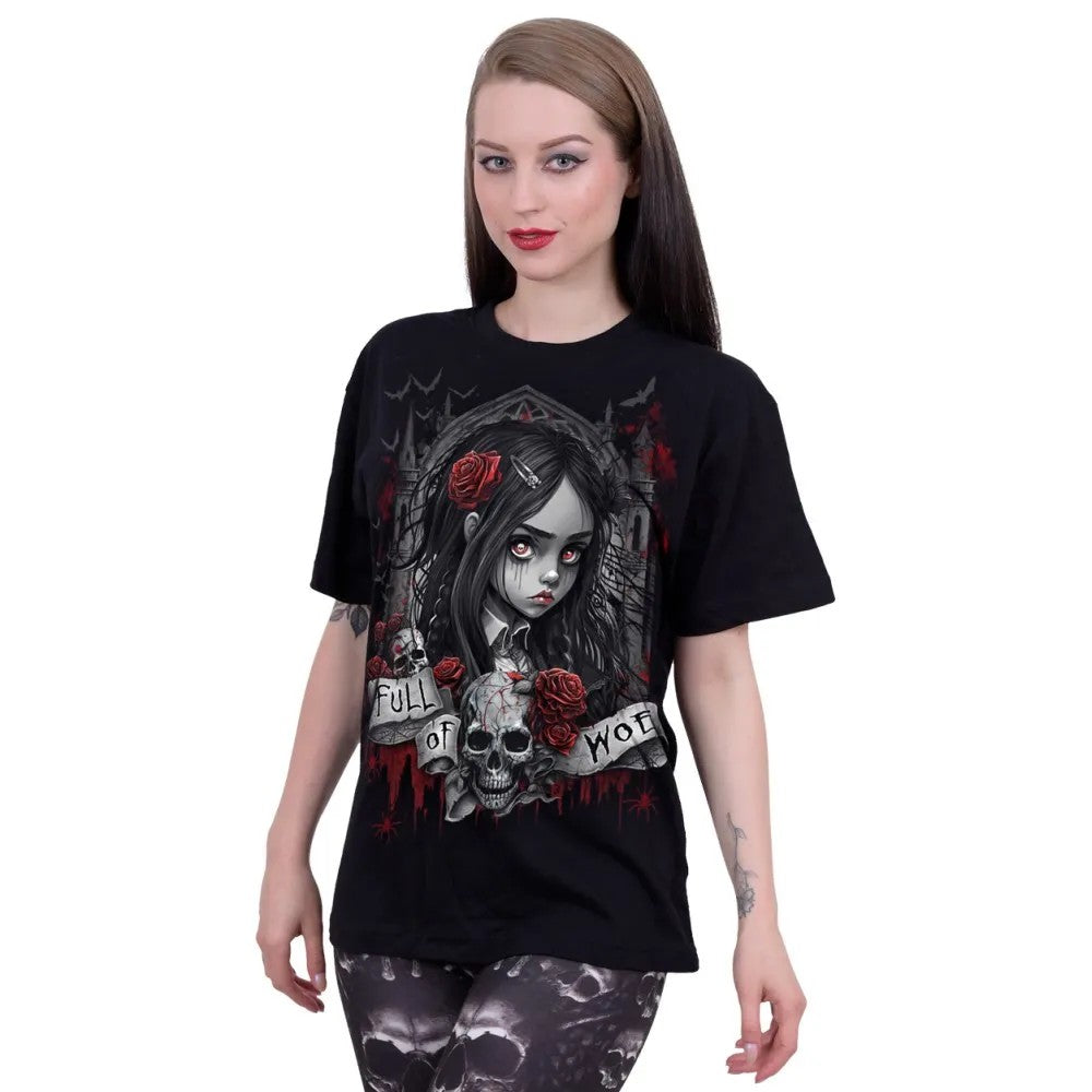 Black - Back - Spiral Direct Unisex Adult Full Of Woe Short-Sleeved T-Shirt