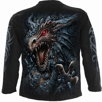 Black - Back - Spiral Direct Unisex Adult Dragon´s Lair Long-Sleeved T-Shirt