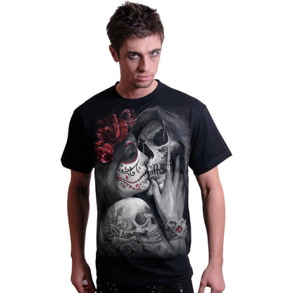 Black - Side - Spiral Direct Unisex Adult Dead Kiss T-Shirt