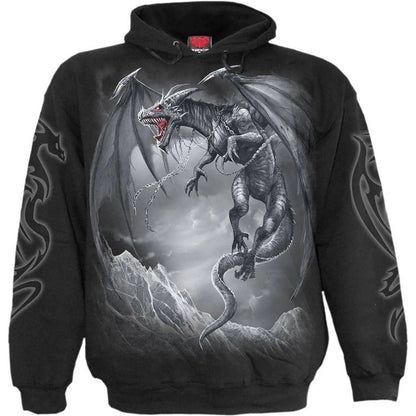 Black - Front - Spiral Direct Unisex Adult Dragon´s Cry Hoodie