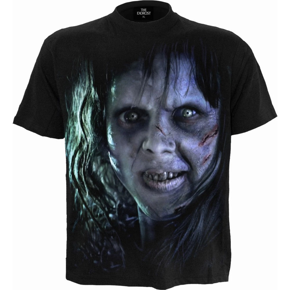 Black - Front - The Exorcist Unisex Adult Regan T-Shirt