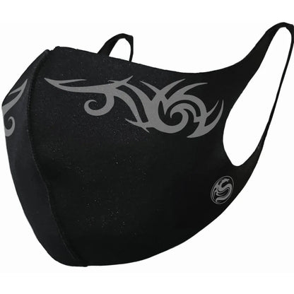 Black-Grey - Front - Spiral Direct Tribal Face Mask