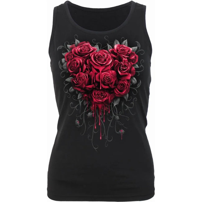 Black - Front - Spiral Direct Womens-Ladies Bleeding Heart Sleeveless Top
