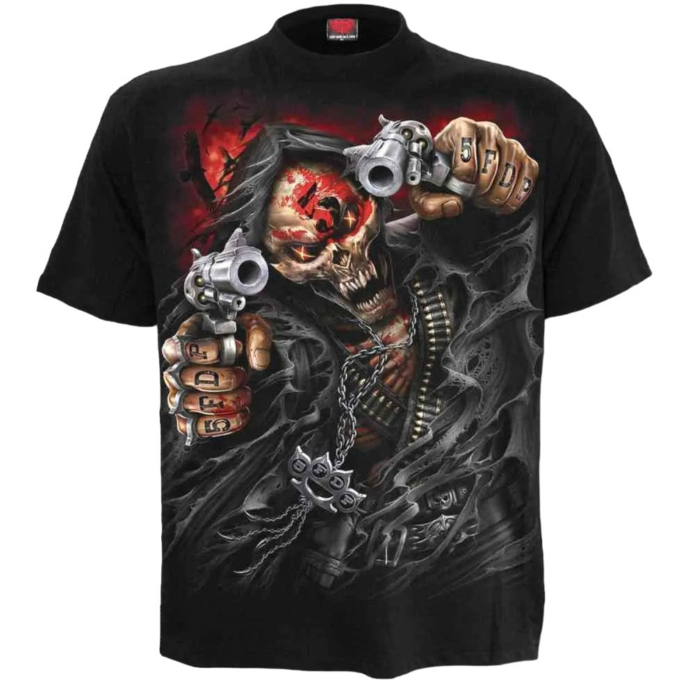Black - Front - Spiral Direct Unisex Adult Five Finger Death Punch T-Shirt