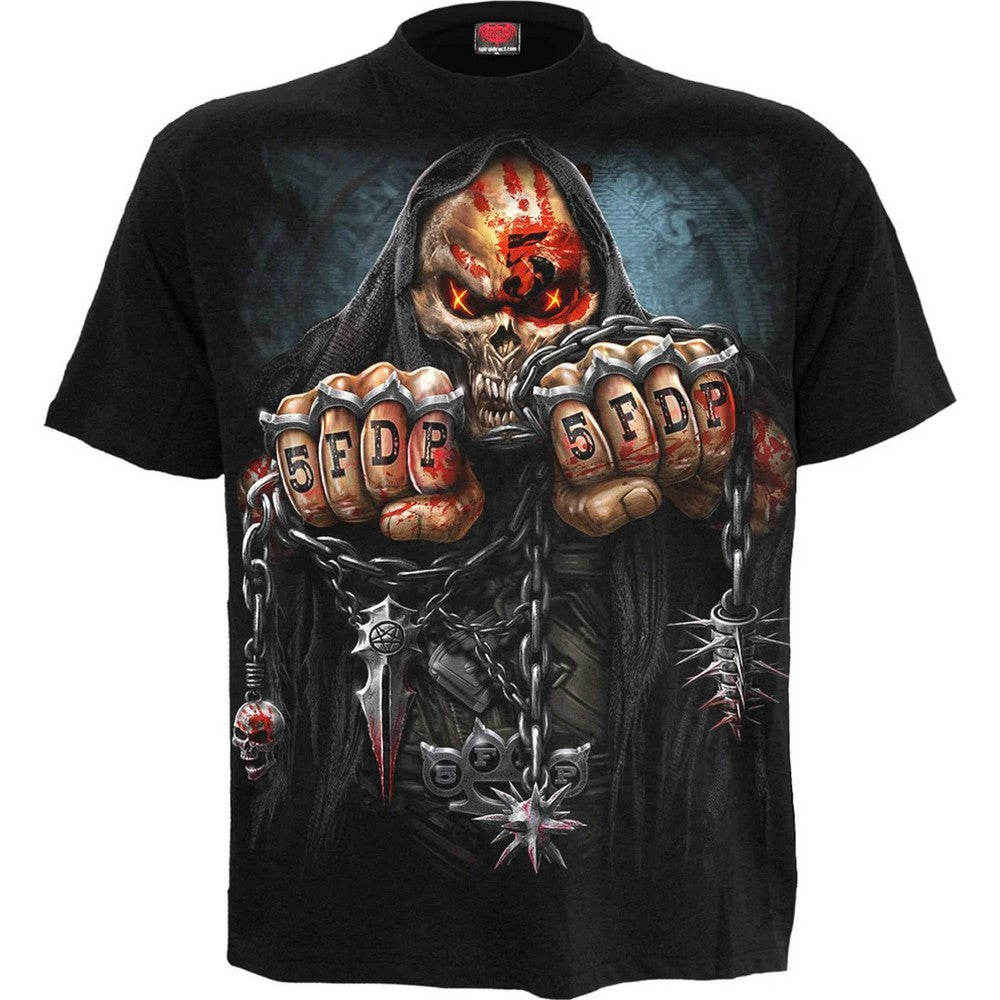 Black - Front - Spiral Direct Unisex Adult Game Over Five Finger Death Punch T-Shirt