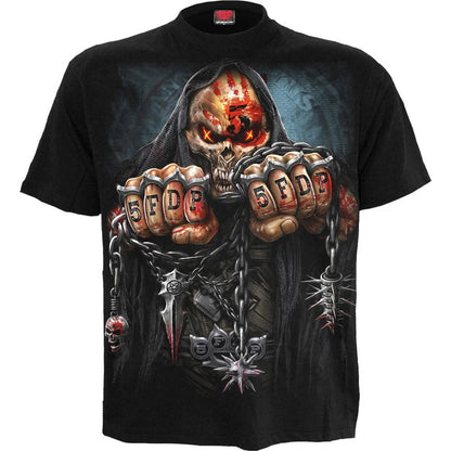 Black - Front - Spiral Direct Unisex Adult Game Over Five Finger Death Punch T-Shirt