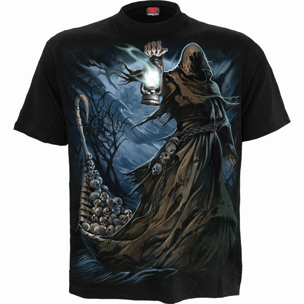 Black - Front - Spiral Direct Unisex Adult Ferryman T-Shirt