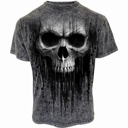 Black - Front - Spiral Direct Unisex Adult Acid Skull T-Shirt