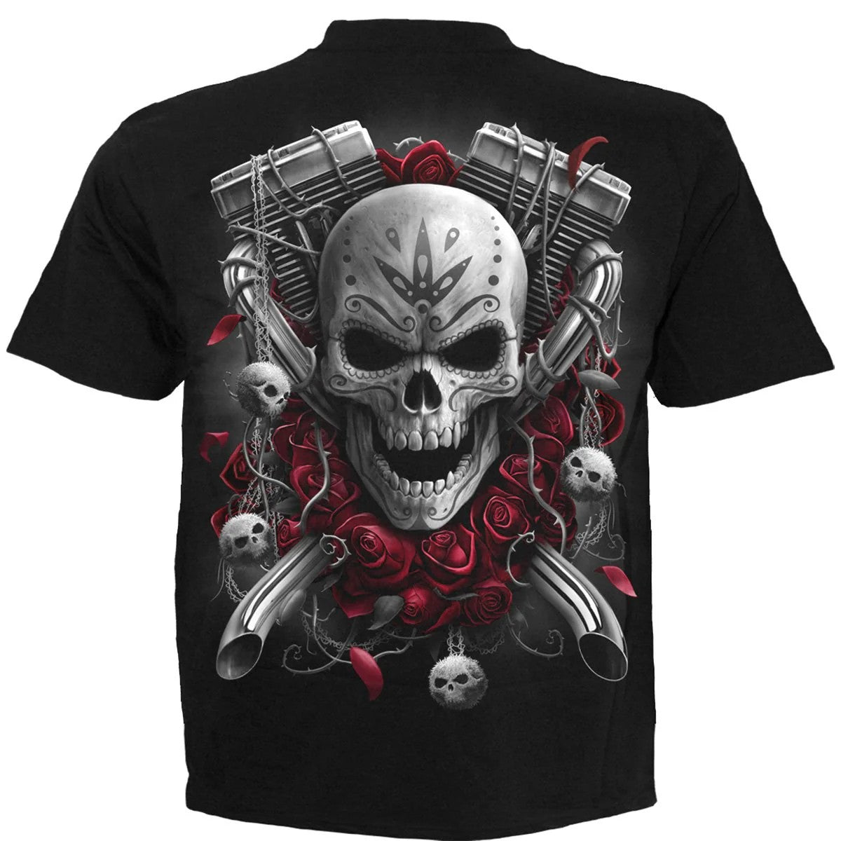 Black - Back - Spiral Direct Unisex Adult Dotd Bikers Short-Sleeved T-Shirt
