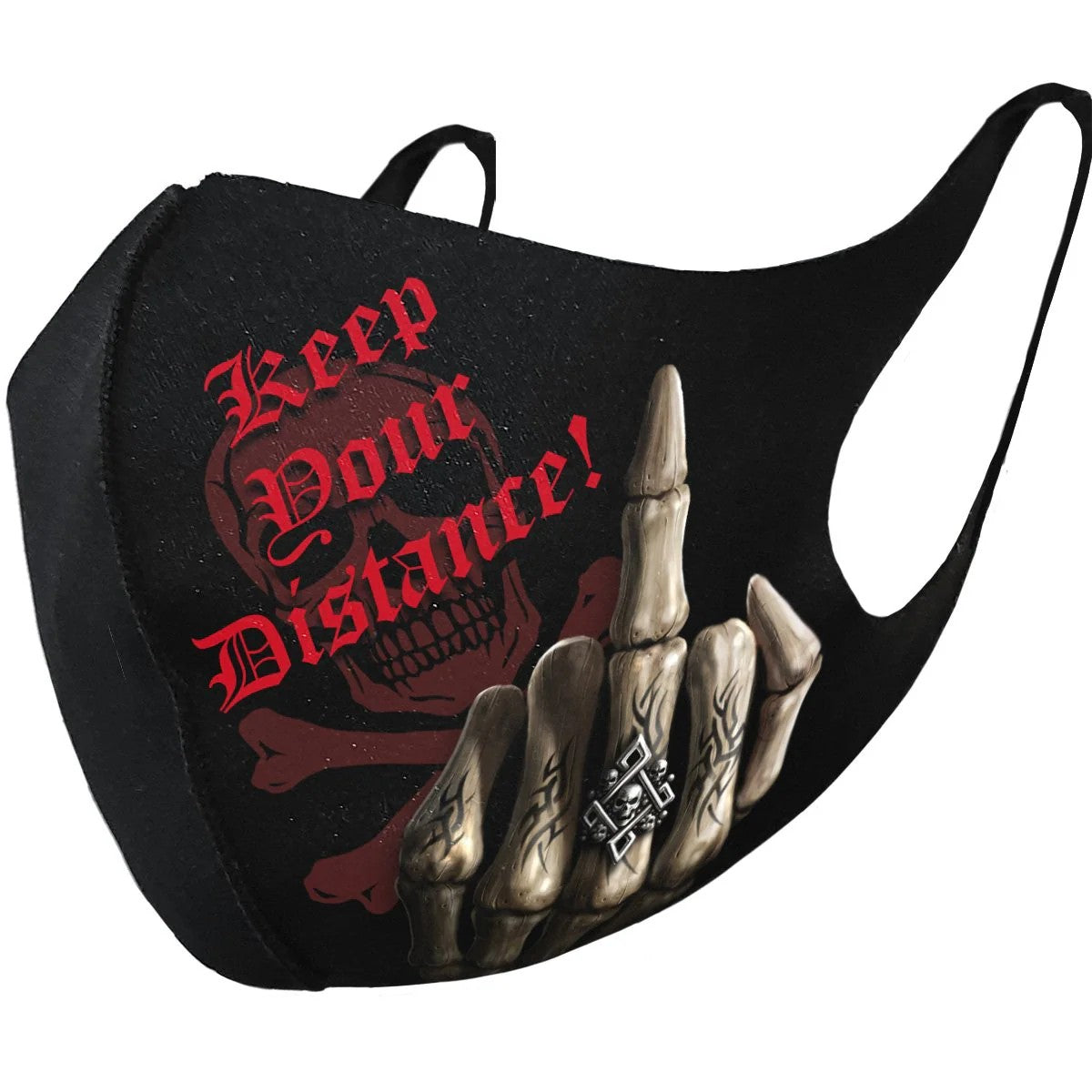Black - Front - Spiral Direct Keep Your Distance Face Mask