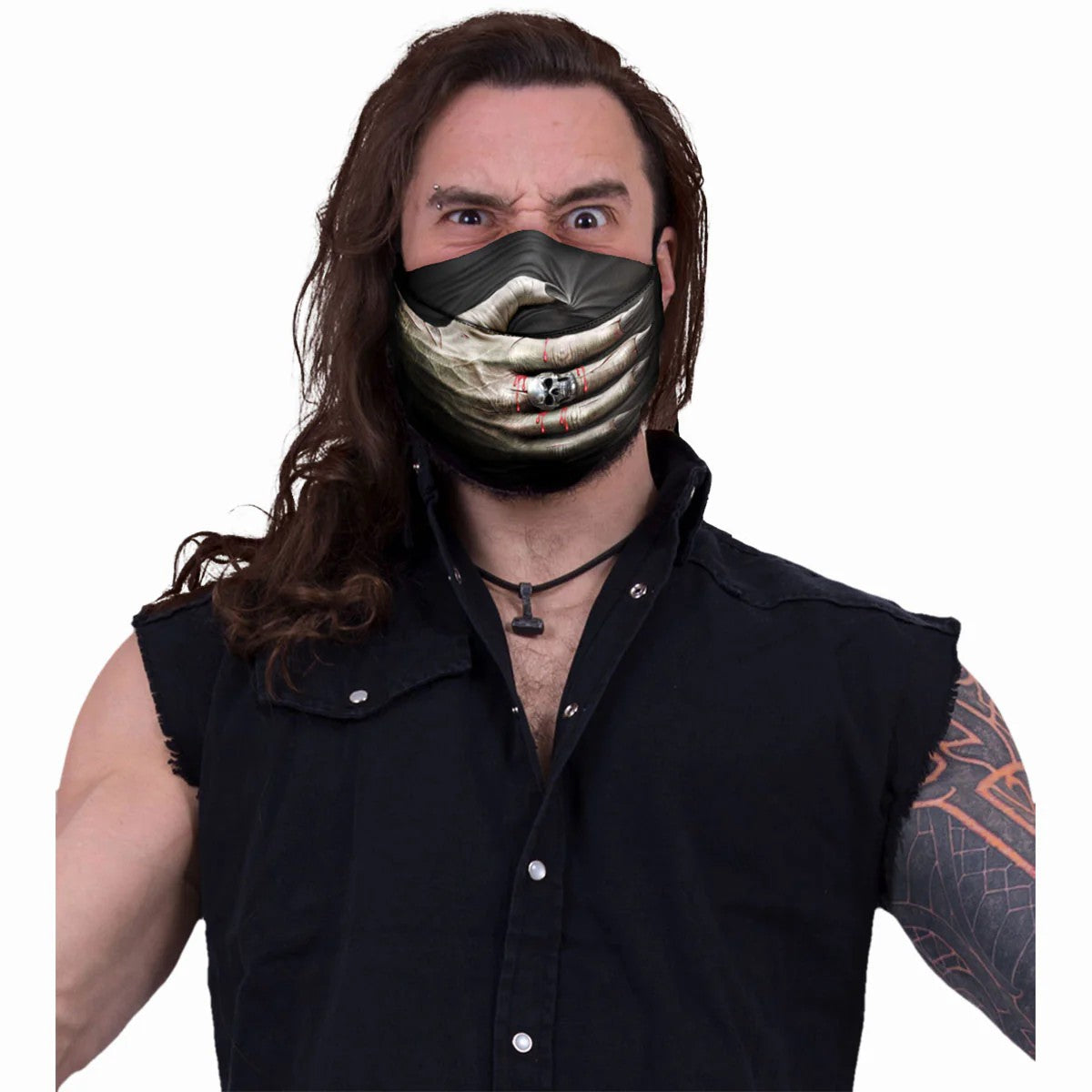 Black - Side - Spiral Direct Speechless Face Mask