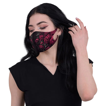 Black-Red - Back - Spiral Direct Blood Rose Face Mask
