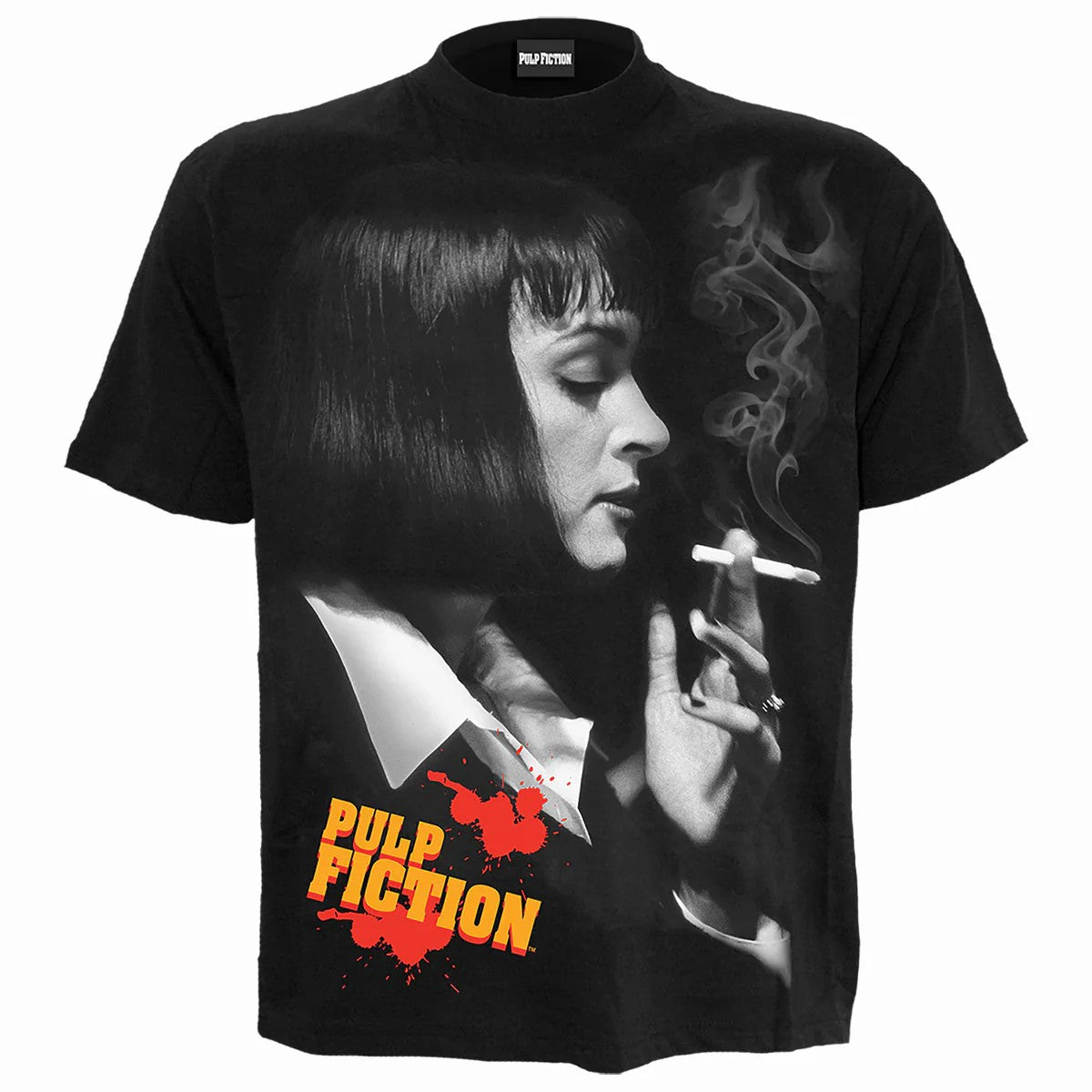 Black - Front - Spiral Direct Unisex Adult Smoke Pulp Fiction T-Shirt