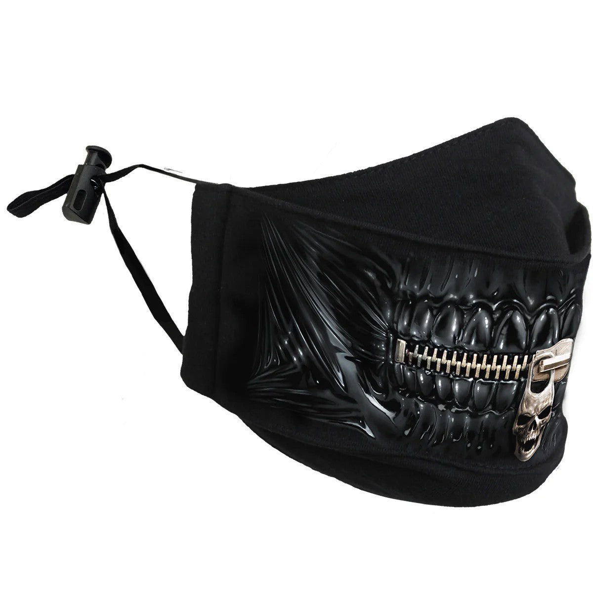 Black - Back - Spiral Direct Zipped Mouth Face Mask