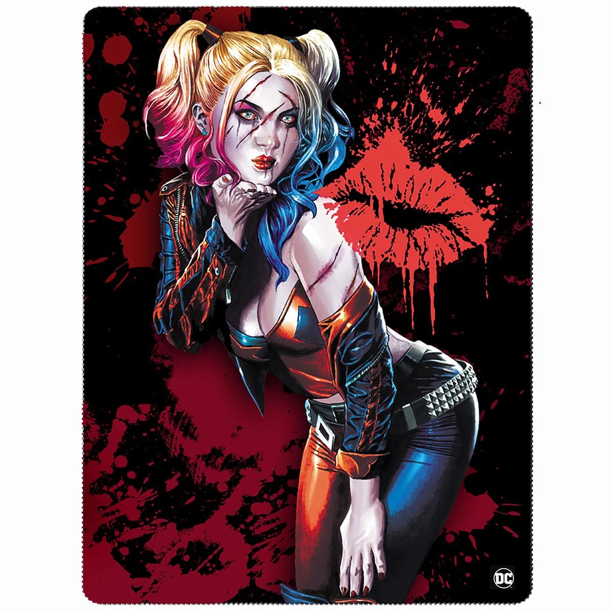 Multicoloured - Front - Harley Quinn Kiss Blanket