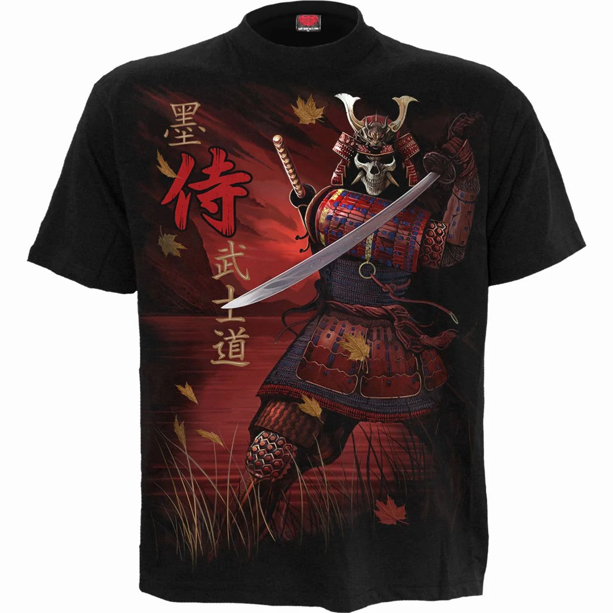 Black - Front - Spiral Direct Unisex Adult Samurai T-Shirt