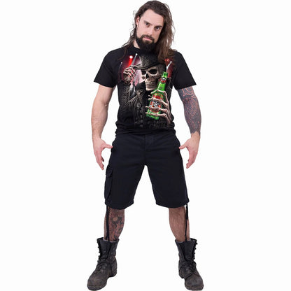 Black - Side - Spiral Direct Unisex Adult Triple 6 T-Shirt