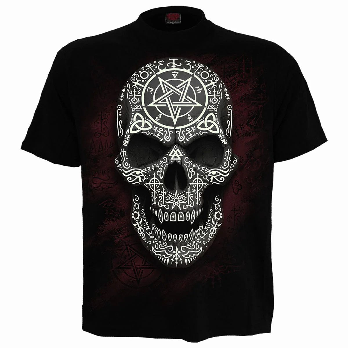 Black - Back - Spiral Direct Unisex Adult Gothic Runes Glow In The Dark T-Shirt