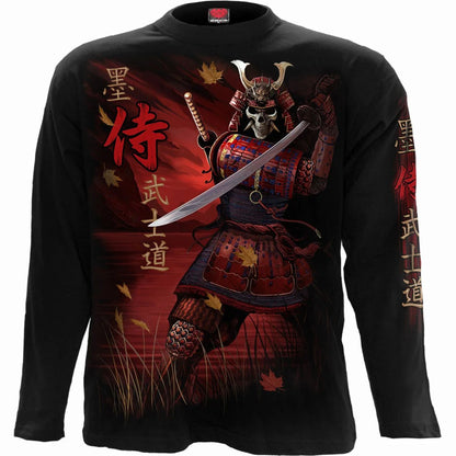 Black - Back - Spiral Direct Unisex Adult Samurai Long-Sleeved T-Shirt
