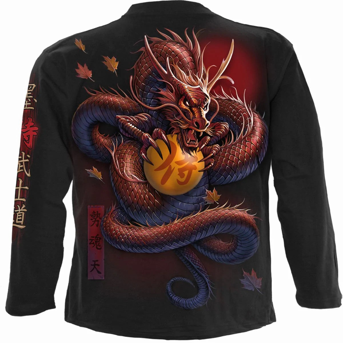 Black - Front - Spiral Direct Unisex Adult Samurai Long-Sleeved T-Shirt