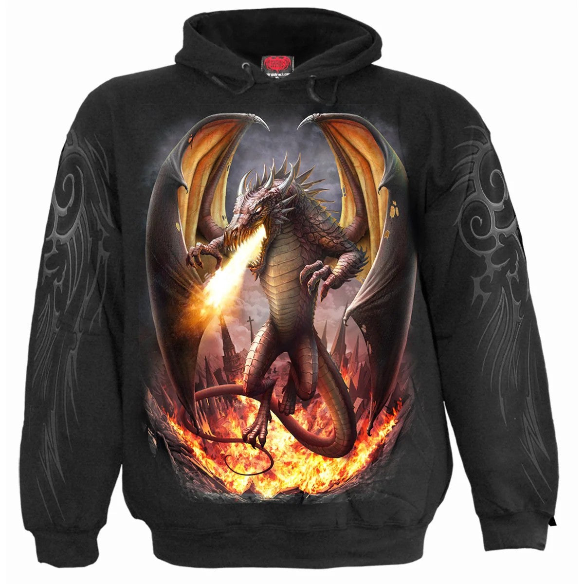 Black - Front - Spiral Direct Unisex Adult Draco Unleashed Hoodie