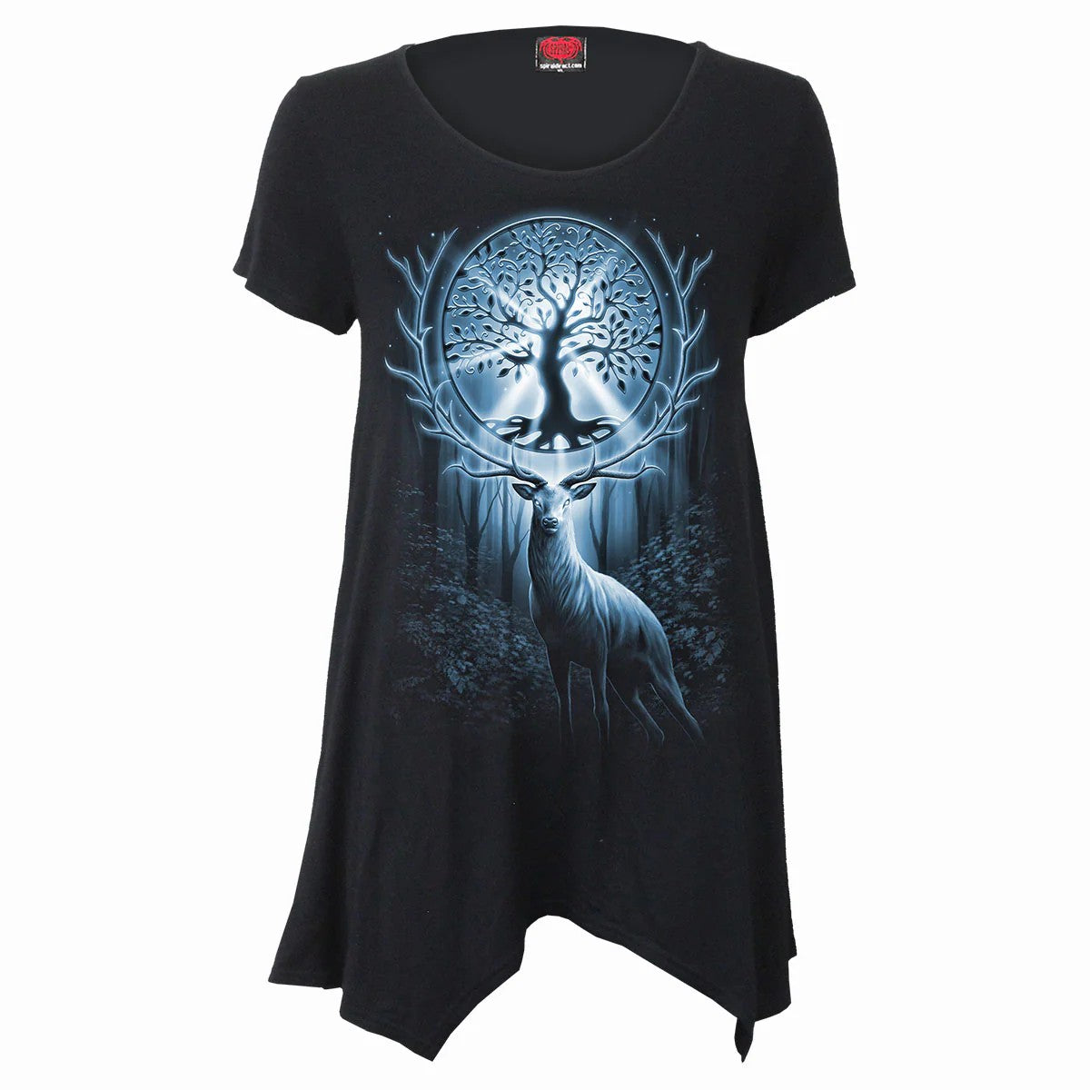 Black - Front - Spiral Direct Womens-Ladies Tree Of Life Top