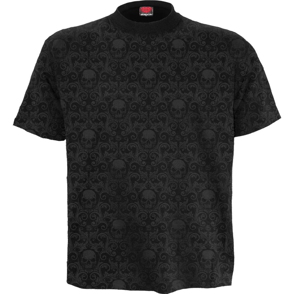 Black - Front - Spiral Direct Unisex Adult Scroll Impression T-Shirt