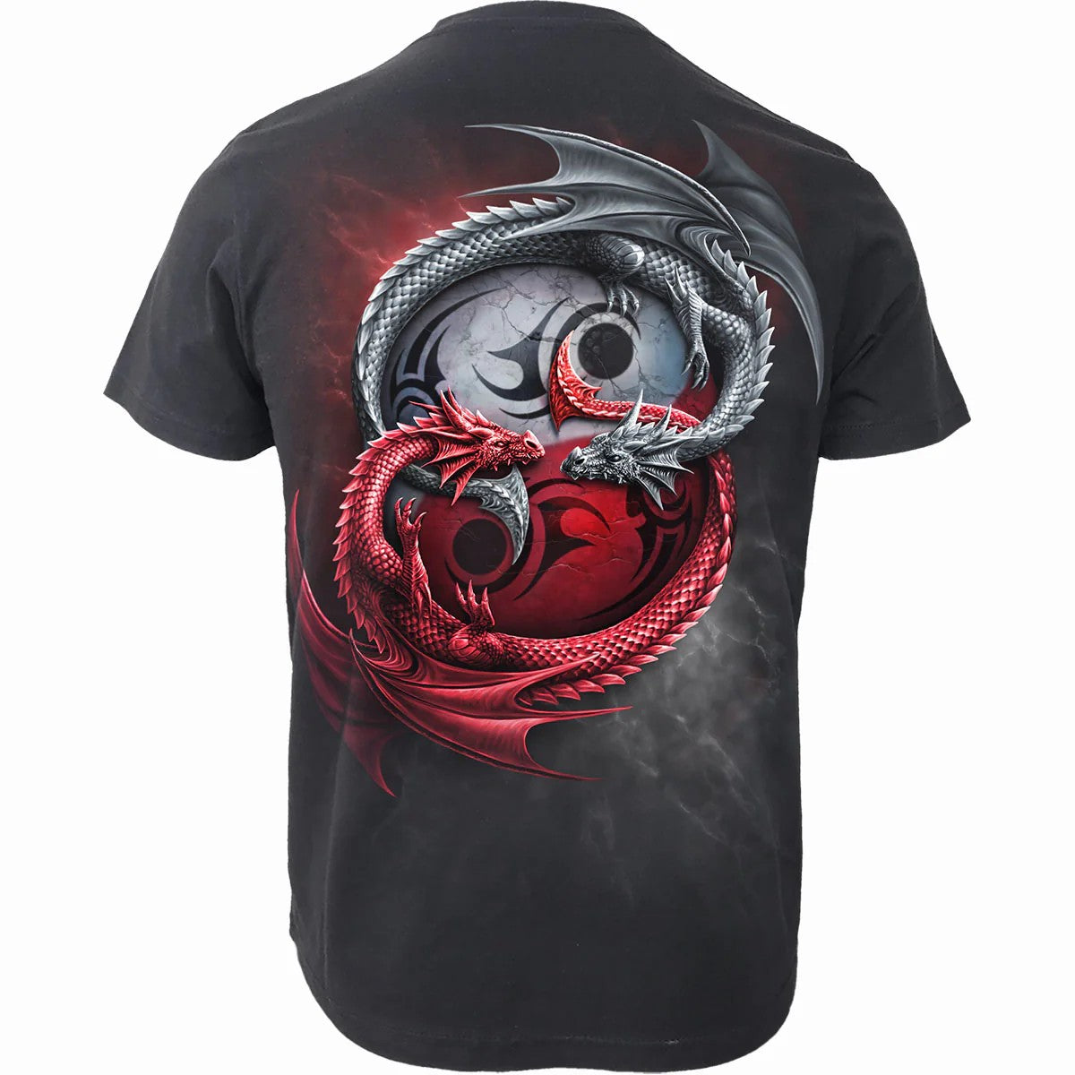 Black - Back - Spiral Direct Unisex Adult Infinity Dragons Short-Sleeved T-Shirt