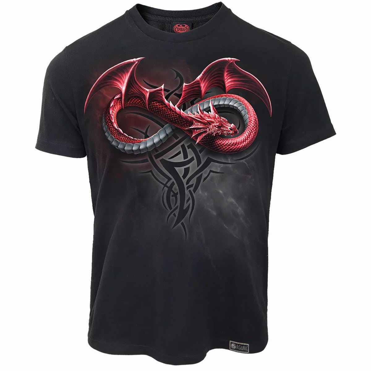 Black - Front - Spiral Direct Unisex Adult Infinity Dragons Short-Sleeved T-Shirt