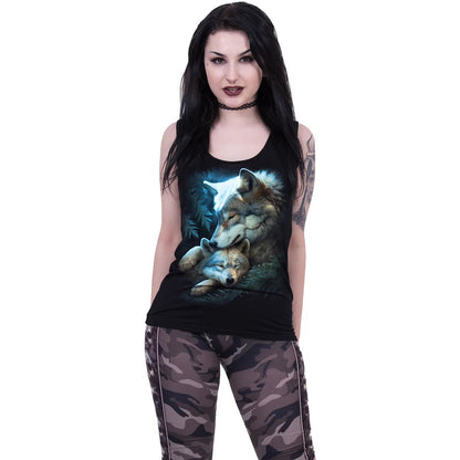 Black - Back - Spiral Direct Womens-Ladies Mother´s Love Razor Back Sleeveless Tank Top