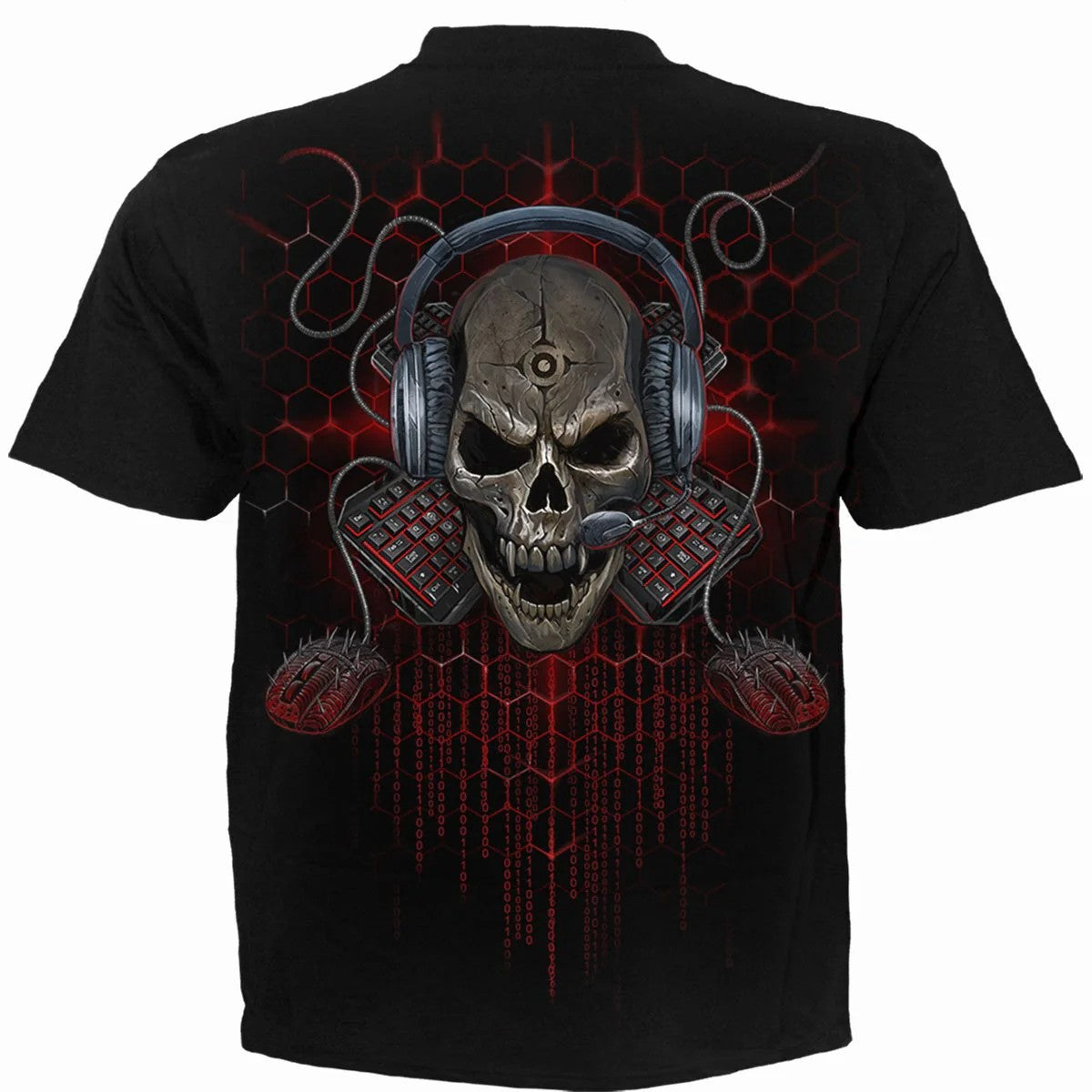 Black - Back - Spiral Direct Unisex Adult PC Gamer T-Shirt