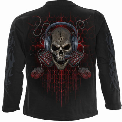 Black - Back - Spiral Direct Unisex Adult PC Gamer Long-Sleeved T-Shirt