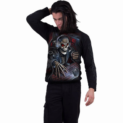 Black - Side - Spiral Direct Unisex Adult PC Gamer Long-Sleeved T-Shirt