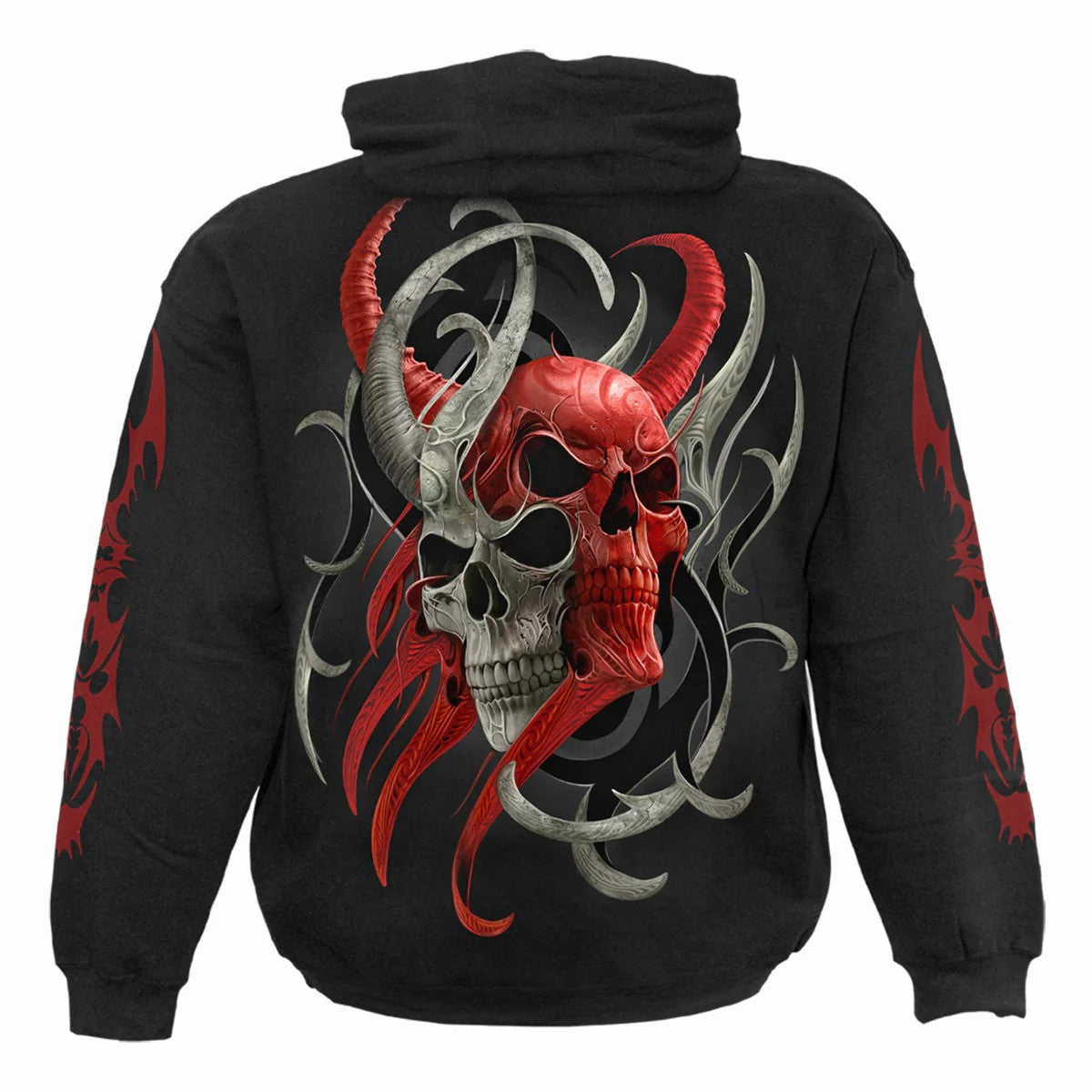 Black - Back - Spiral Direct Unisex Adult Skull Synthesis Hoodie