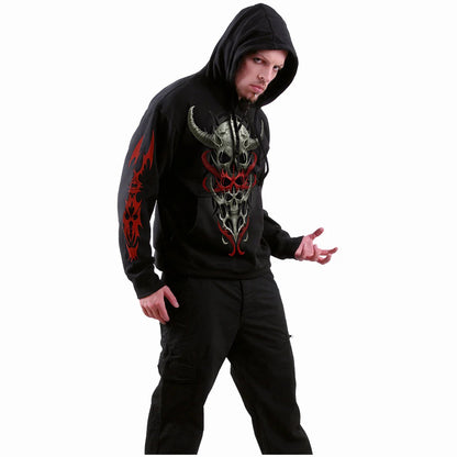 Black - Side - Spiral Direct Unisex Adult Skull Synthesis Hoodie