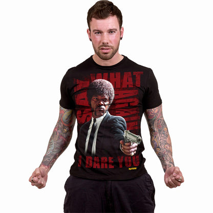 Black - Back - Spiral Direct Unisex Adult Say What Again Pulp Fiction T-Shirt