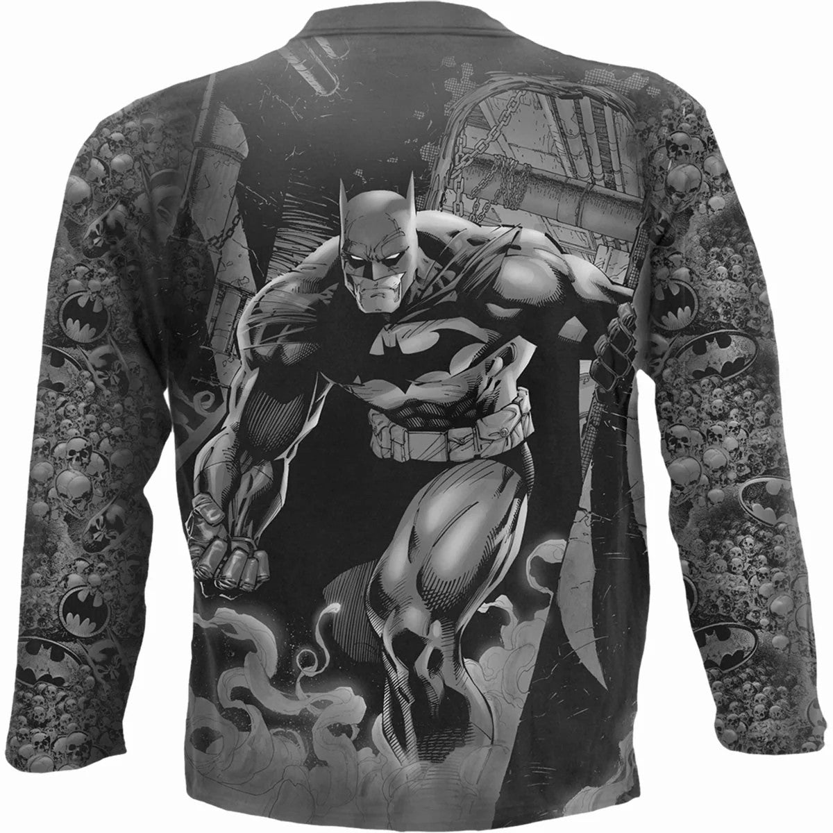 Black - Back - Batman Unisex Adult Vengeance Wrap Long-Sleeved T-Shirt