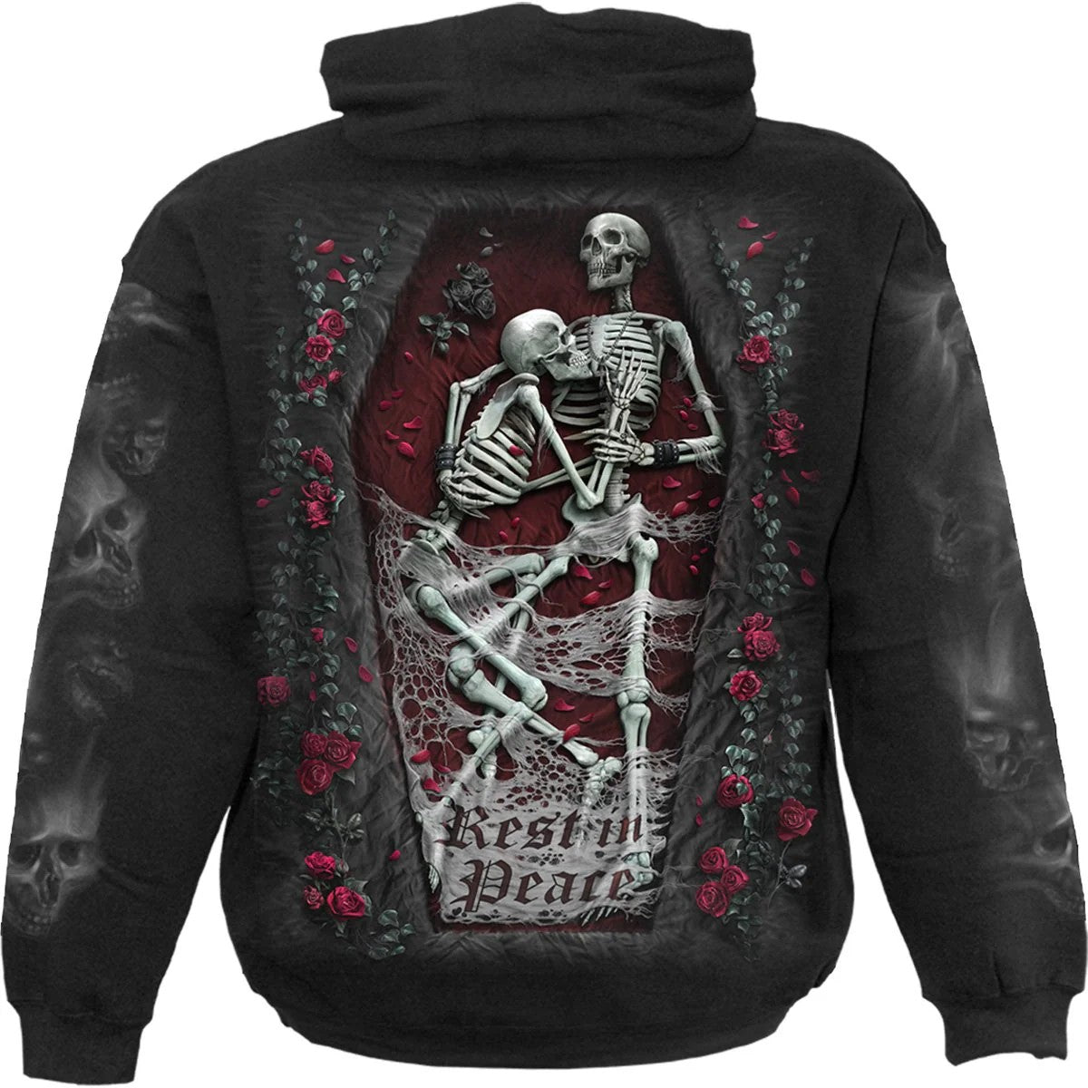 Black - Back - Spiral Direct Unisex Adult Rest In Peace Hoodie