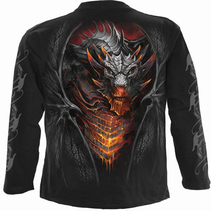 Black - Back - Spiral Direct Unisex Adult Draconis Long-Sleeved T-Shirt