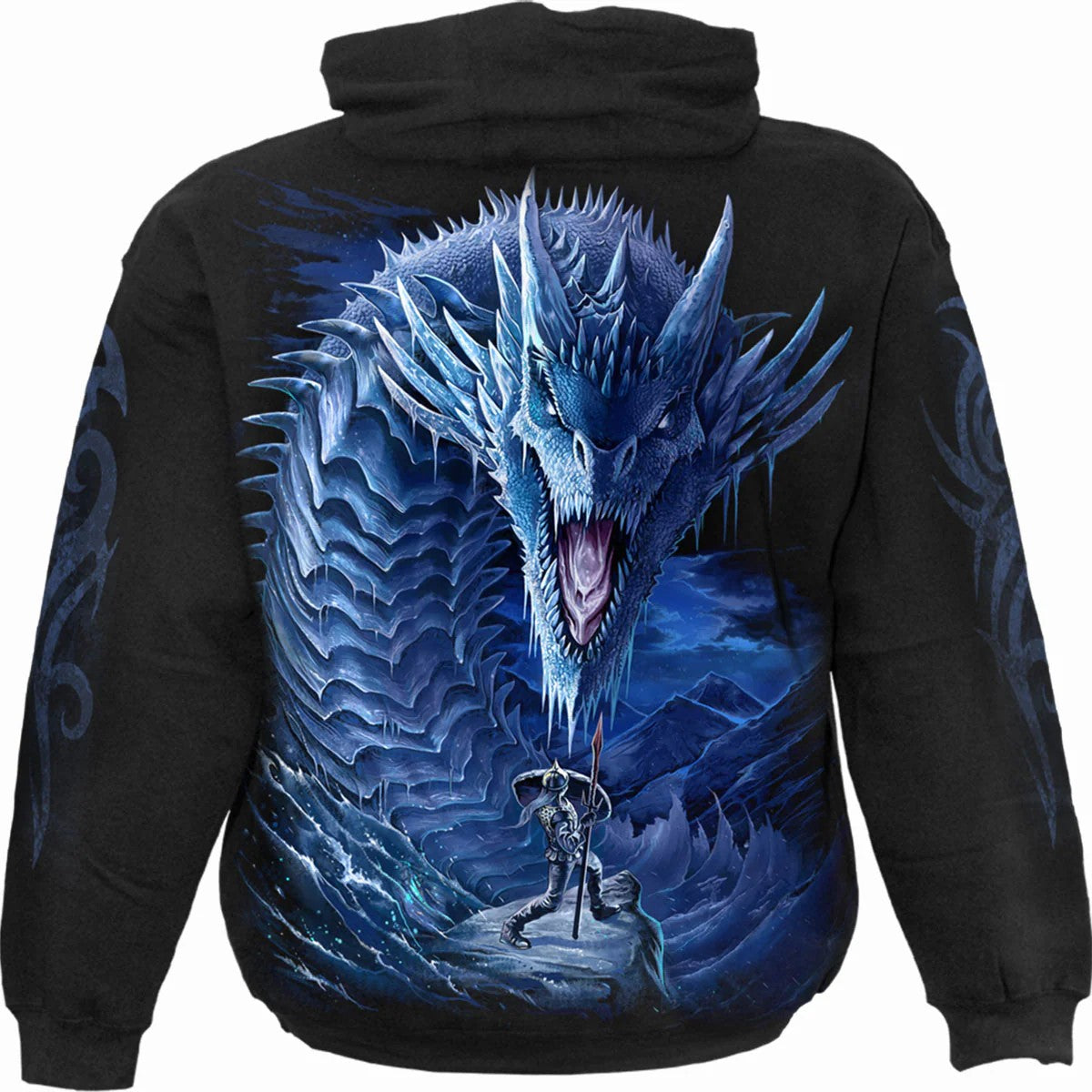 Black - Back - Spiral Direct Unisex Adult Ice Dragon Hoodie