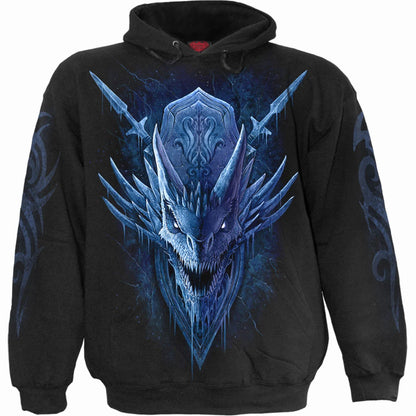 Black - Front - Spiral Direct Unisex Adult Ice Dragon Hoodie