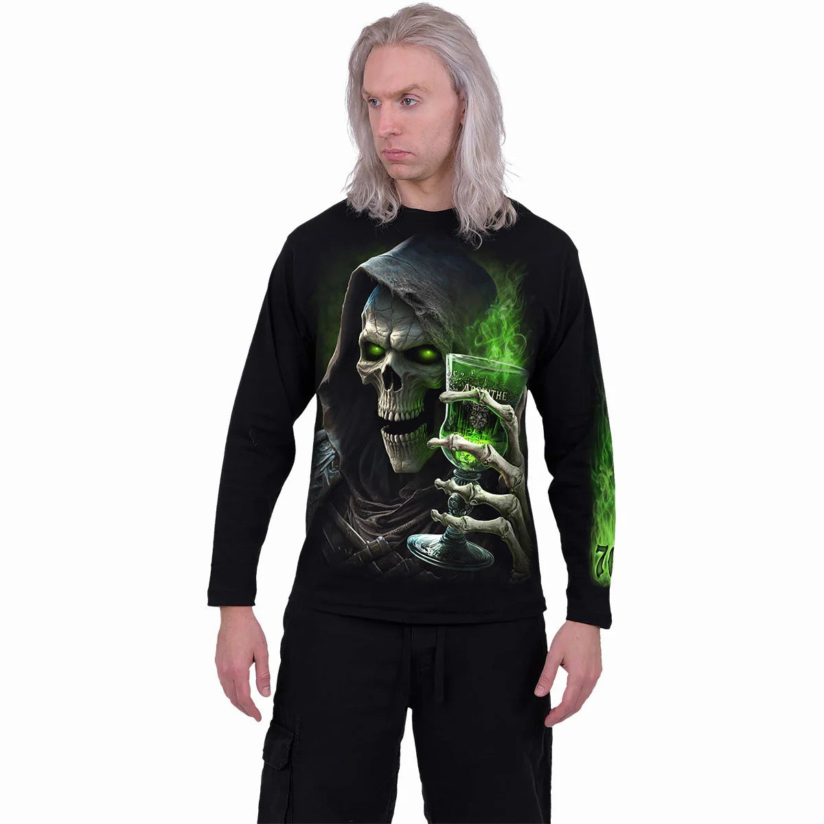 Black - Side - Spiral Direct Unisex Adult The Green Fairy Long-Sleeved T-Shirt