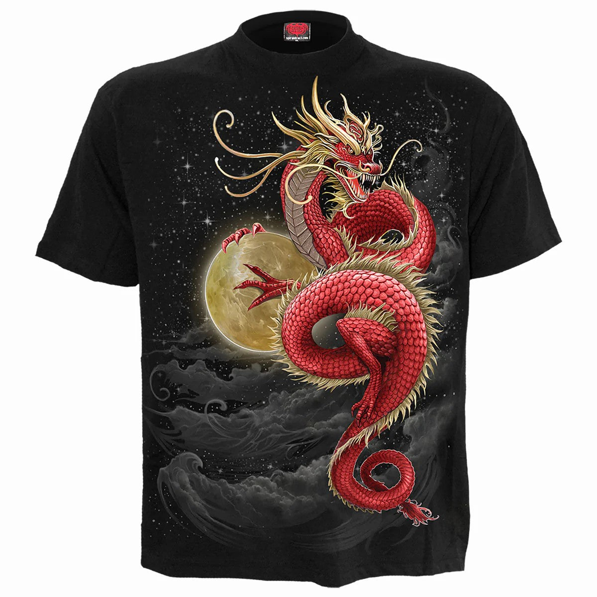 Black - Front - Spiral Direct Unisex Adult Shenlong T-Shirt