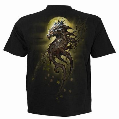 Black - Back - Spiral Direct Unisex Adult Oak Dragon T-Shirt