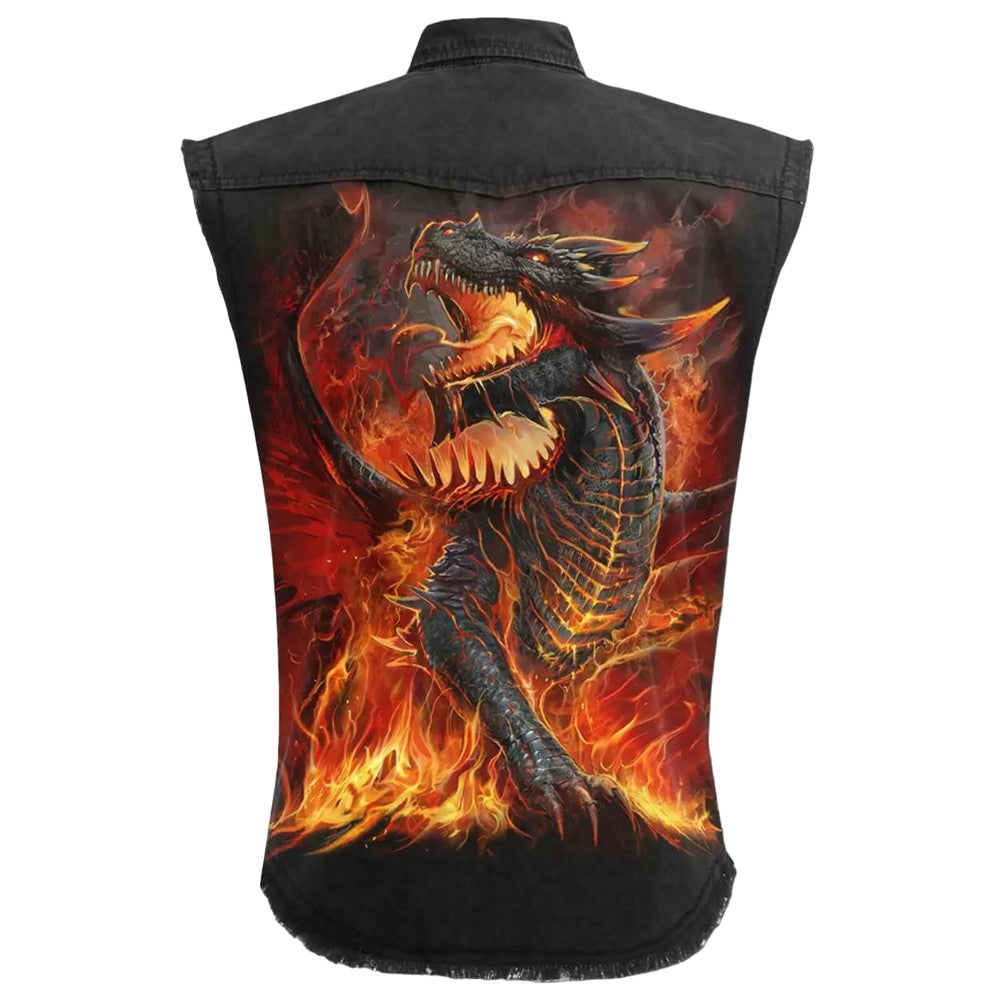 Black - Back - Spiral Direct Unisex Adult Draconis Sleeveless Shirt
