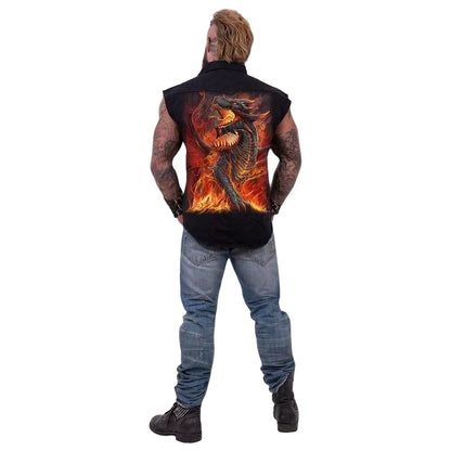 Black - Side - Spiral Direct Unisex Adult Draconis Sleeveless Shirt