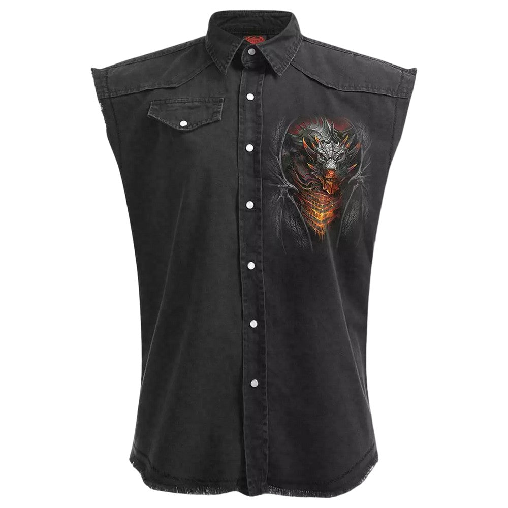 Black - Front - Spiral Direct Unisex Adult Draconis Sleeveless Shirt