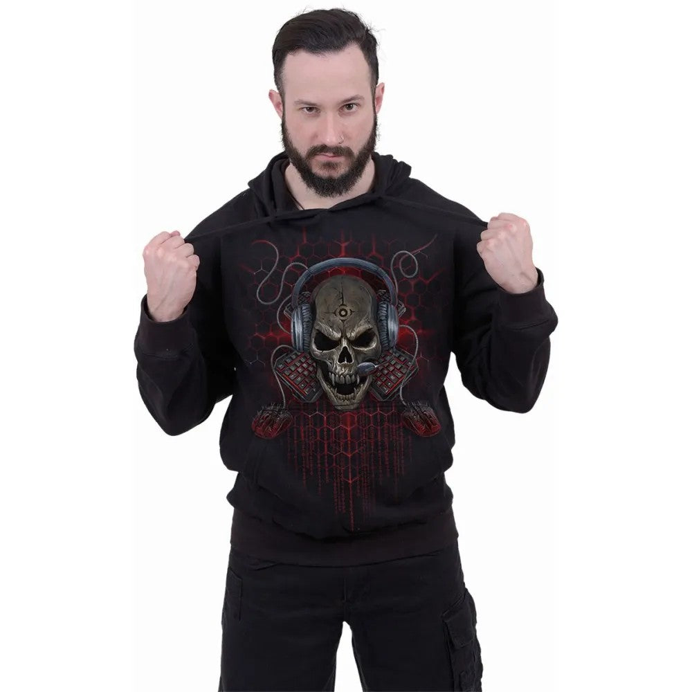 Black - Side - Spiral Direct Unisex Adult PC Gamer Hoodie