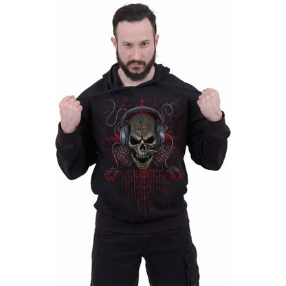 Black - Side - Spiral Direct Unisex Adult PC Gamer Hoodie
