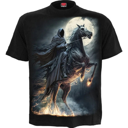 Black - Front - Spiral Direct Unisex Adult Shadow Rider T-Shirt